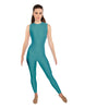 Solid Lycra Sleeveless Open Back Unitard