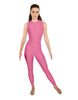 Solid Lycra Sleeveless Open Back Unitard