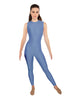 Solid Lycra Sleeveless Open Back Unitard