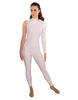 Solid Lycra One Sleeve TNeck Zipper Back Unitard