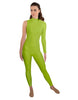 Solid Lycra One Sleeve TNeck Zipper Back Unitard