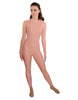 Solid Lycra One Sleeve TNeck Zipper Back Unitard