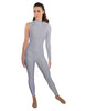 Solid Lycra One Sleeve TNeck Zipper Back Unitard