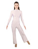 Solid Lycra LS TNeck Zipper Back Unitard with Straight Leg - Ladies Fit