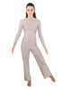 Solid Lycra LS TNeck Zipper Back Unitard with Straight Leg - Ladies Fit