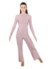 Solid Lycra LS TNeck Zipper Back Unitard with Straight Leg - Ladies Fit