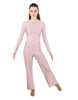 Solid Lycra LS TNeck Zipper Back Unitard with Straight Leg - Ladies Fit