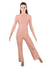 Solid Lycra LS TNeck Zipper Back Unitard with Straight Leg - Ladies Fit