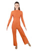 Solid Lycra LS TNeck Zipper Back Unitard with Straight Leg - Ladies Fit