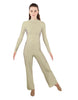 Solid Lycra LS TNeck Zipper Back Unitard with Straight Leg - Ladies Fit