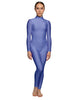 Solid Lycra LS Tneck Open Back Unitard
