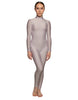 Solid Lycra LS Tneck Open Back Unitard
