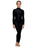 Solid Lycra LS Tneck Open Back Unitard