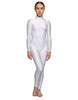 Solid Lycra LS Tneck Open Back Unitard