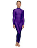 Solid Lycra LS Tneck Open Back Unitard