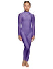 Solid Lycra LS Tneck Open Back Unitard