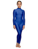 Solid Lycra LS Tneck Open Back Unitard