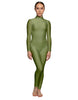 Solid Lycra LS Tneck Open Back Unitard