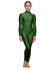 Solid Lycra LS Tneck Open Back Unitard