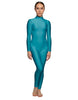 Solid Lycra LS Tneck Open Back Unitard