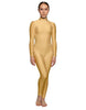 Solid Lycra LS Tneck Open Back Unitard