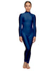 Solid Lycra LS Tneck Open Back Unitard