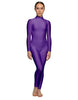 Solid Lycra LS Tneck Open Back Unitard