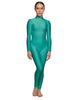Solid Lycra LS Tneck Open Back Unitard