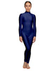 Solid Lycra LS Tneck Open Back Unitard