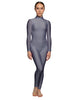 Solid Lycra LS Tneck Open Back Unitard