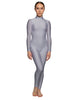 Solid Lycra LS Tneck Open Back Unitard
