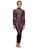 Solid Lycra LS Tneck Open Back Unitard