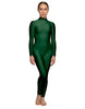 Solid Lycra LS Tneck Open Back Unitard