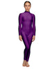 Solid Lycra LS Tneck Open Back Unitard