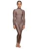 Solid Lycra LS Tneck Open Back Unitard