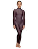Solid Lycra LS Tneck Open Back Unitard