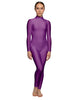 Solid Lycra LS Tneck Open Back Unitard