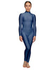 Solid Lycra LS Tneck Open Back Unitard