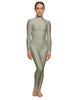 Solid Lycra LS Tneck Open Back Unitard