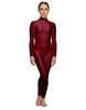 Solid Lycra LS Tneck Open Back Unitard