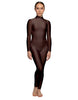 Solid Lycra LS Tneck Open Back Unitard