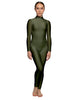 Solid Lycra LS Tneck Open Back Unitard