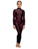 Solid Lycra LS Tneck Open Back Unitard