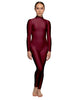 Solid Lycra LS Tneck Open Back Unitard