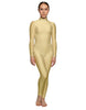 Solid Lycra LS Tneck Open Back Unitard