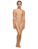 Solid Lycra LS Tneck Open Back Unitard
