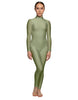 Solid Lycra LS Tneck Open Back Unitard