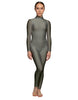 Solid Lycra LS Tneck Open Back Unitard