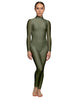Solid Lycra LS Tneck Open Back Unitard