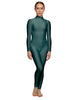 Solid Lycra LS Tneck Open Back Unitard